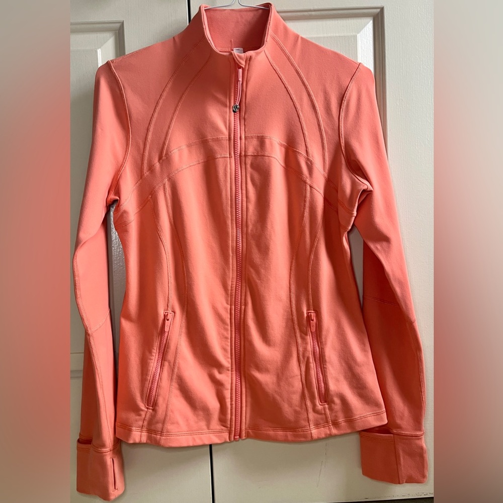 🍒LULULEMON sz 12 DEFINE Jacket SUNNY CORAL Tangerine-Peach *LUON ~ YUMMY!